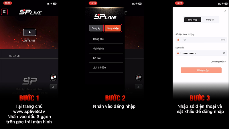 Hướng dẫn đăng nhập SPLIVE đơn giản nhất