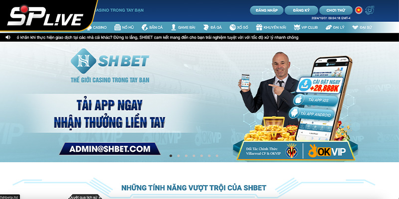 Giao diện SHBet được thiết kế tinh tế thu hút người dùng