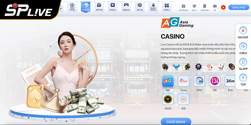 Sảnh live Casino tại nhà cái TF88 phong phú và đa dạng 