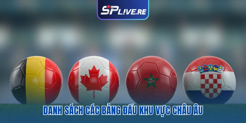 Danh sách các bảng đấu khu vực châu Âu